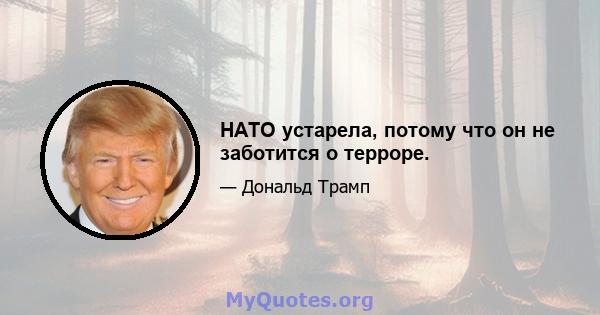 НАТО устарела, потому что он не заботится о терроре.