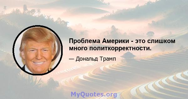 Проблема Америки - это слишком много политкорректности.