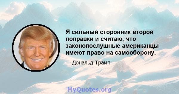 Я сильный сторонник второй поправки и считаю, что законопослушные американцы имеют право на самооборону.