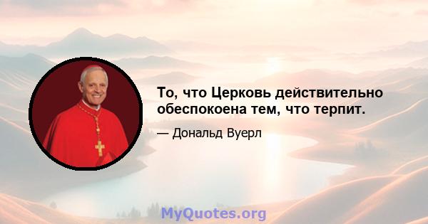 То, что Церковь действительно обеспокоена тем, что терпит.