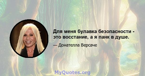 Для меня булавка безопасности - это восстание, а я панк в душе.