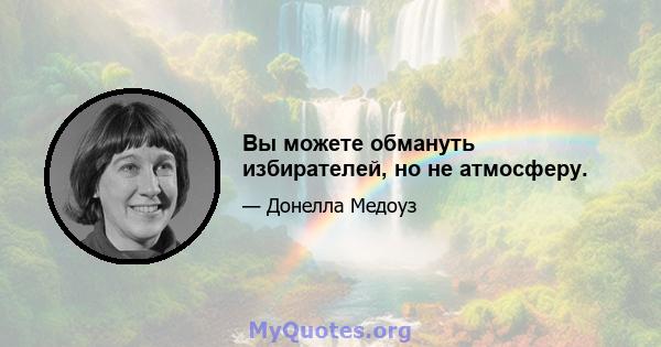 Вы можете обмануть избирателей, но не атмосферу.