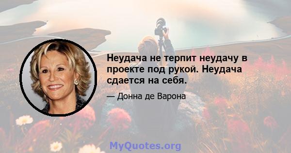 Неудача не терпит неудачу в проекте под рукой. Неудача сдается на себя.