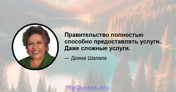 Правительство полностью способно предоставлять услуги. Даже сложные услуги.