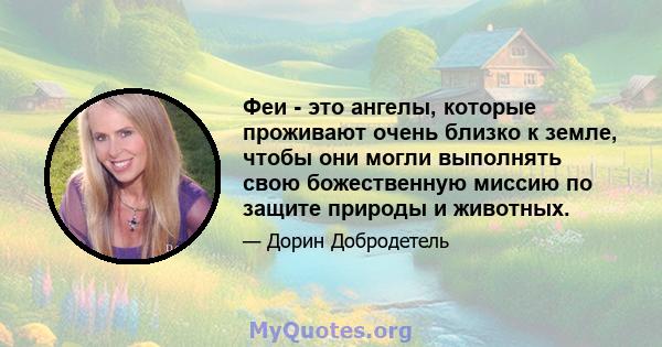 Феи - это ангелы, которые проживают очень близко к земле, чтобы они могли выполнять свою божественную миссию по защите природы и животных.