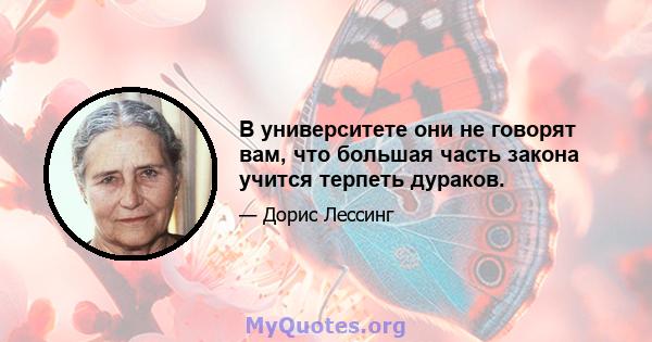 В университете они не говорят вам, что большая часть закона учится терпеть дураков.