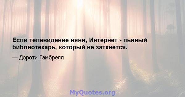 Если телевидение няня, Интернет - пьяный библиотекарь, который не заткнется.