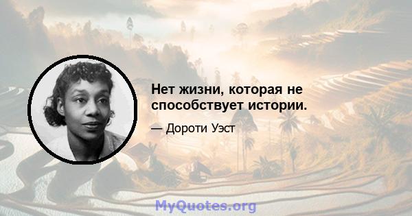 Нет жизни, которая не способствует истории.