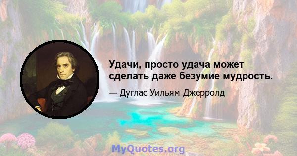 Удачи, просто удача может сделать даже безумие мудрость.