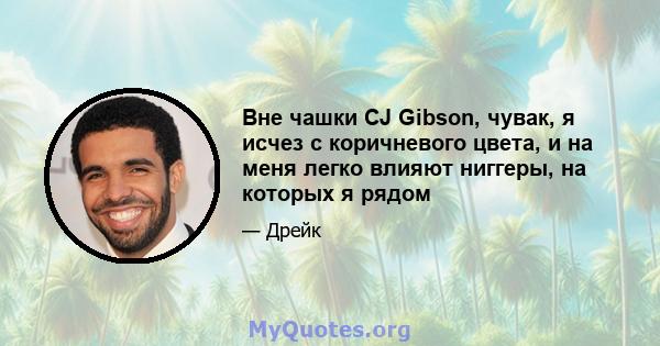 Вне чашки CJ Gibson, чувак, я исчез с коричневого цвета, и на меня легко влияют ниггеры, на которых я рядом