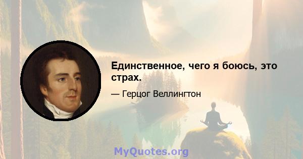 Единственное, чего я боюсь, это страх.