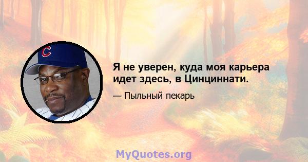 Я не уверен, куда моя карьера идет здесь, в Цинциннати.