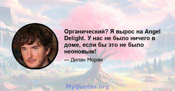 Органический? Я вырос на Angel Delight. У нас не было ничего в доме, если бы это не было неоновым!