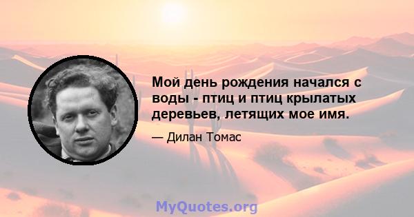 Мой день рождения начался с воды - птиц и птиц крылатых деревьев, летящих мое имя.