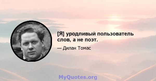 [Я] уродливый пользователь слов, а не поэт.