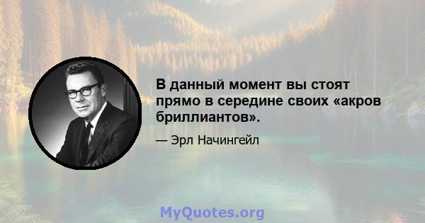 В данный момент вы стоят прямо в середине своих «акров бриллиантов».