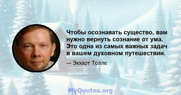 Чтобы осознавать существо, вам нужно вернуть сознание от ума. Это одна из самых важных задач в вашем духовном путешествии.