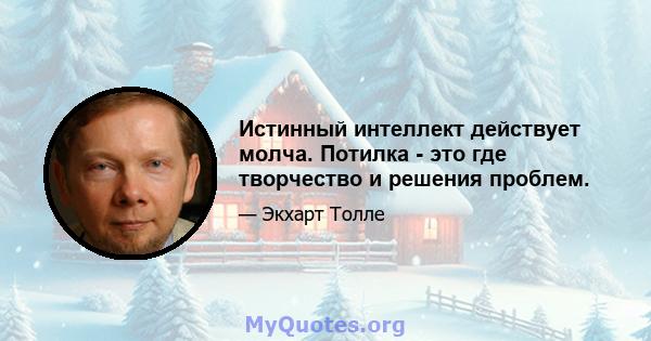 Истинный интеллект действует молча. Потилка - это где творчество и решения проблем.