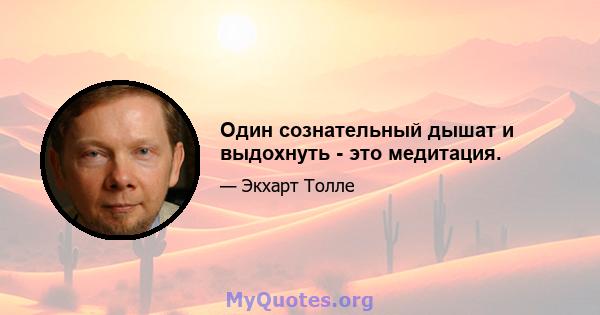 Один сознательный дышат и выдохнуть - это медитация.