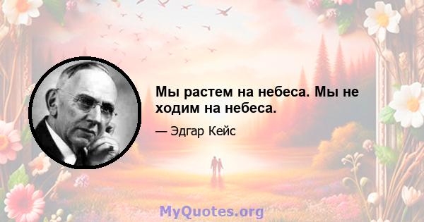 Мы растем на небеса. Мы не ходим на небеса.