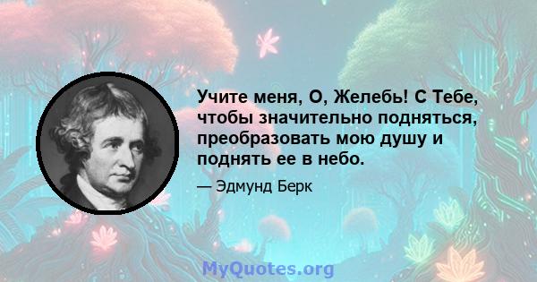 Учите меня, О, Желебь! С Тебе, чтобы значительно подняться, преобразовать мою душу и поднять ее в небо.