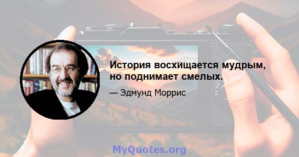 История восхищается мудрым, но поднимает смелых.