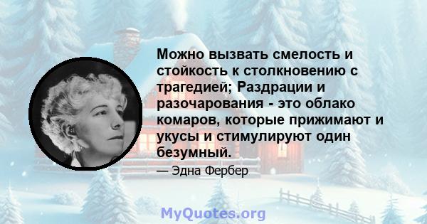 Можно вызвать смелость и стойкость к столкновению с трагедией; Раздрации и разочарования - это облако комаров, которые прижимают и укусы и стимулируют один безумный.