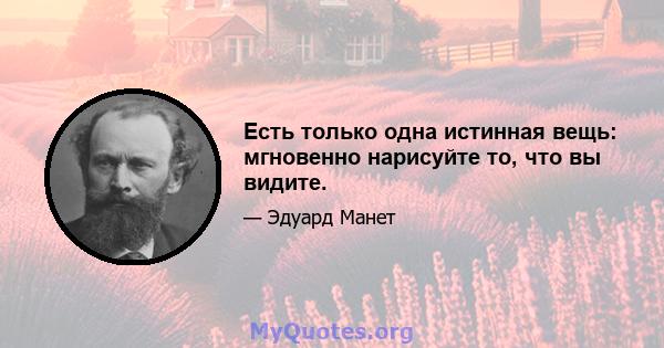 Есть только одна истинная вещь: мгновенно нарисуйте то, что вы видите.