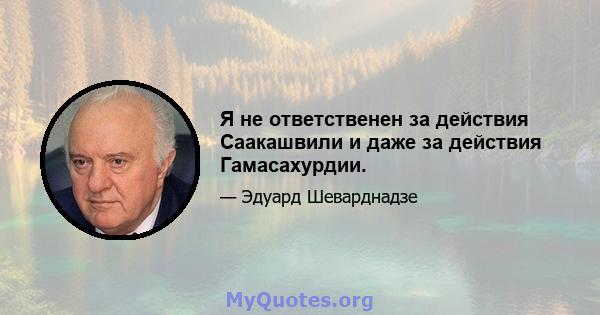 Я не ответственен за действия Саакашвили и даже за действия Гамасахурдии.