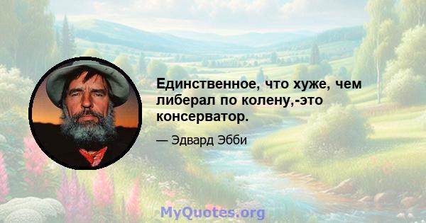 Единственное, что хуже, чем либерал по колену,-это консерватор.