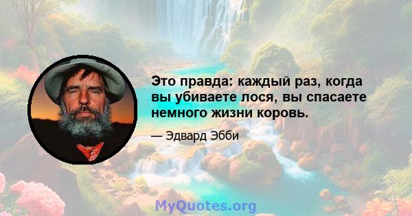 Это правда: каждый раз, когда вы убиваете лося, вы спасаете немного жизни коровь.