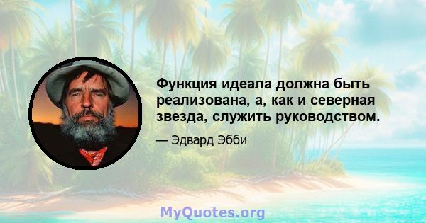 Функция идеала должна быть реализована, а, как и северная звезда, служить руководством.