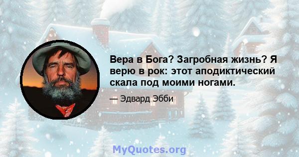 Вера в Бога? Загробная жизнь? Я верю в рок: этот аподиктический скала под моими ногами.