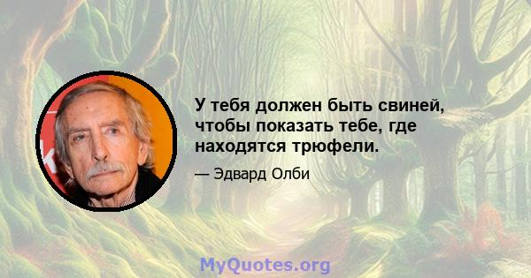 У тебя должен быть свиней, чтобы показать тебе, где находятся трюфели.