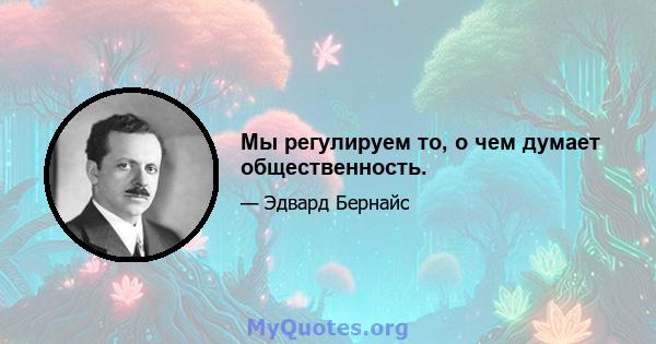 Мы регулируем то, о чем думает общественность.