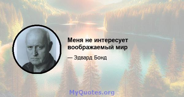 Меня не интересует воображаемый мир