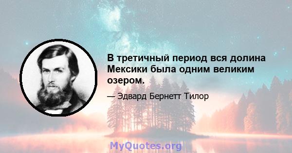 В третичный период вся долина Мексики была одним великим озером.