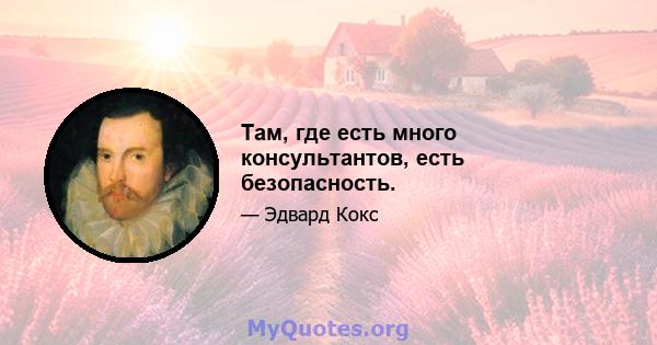 Там, где есть много консультантов, есть безопасность.