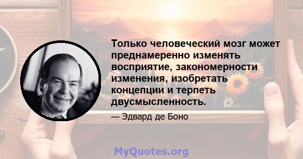 Только человеческий мозг может преднамеренно изменять восприятие, закономерности изменения, изобретать концепции и терпеть двусмысленность.