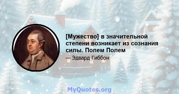 [Мужество] в значительной степени возникает из сознания силы. Полем Полем