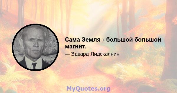 Сама Земля - ​​большой большой магнит.