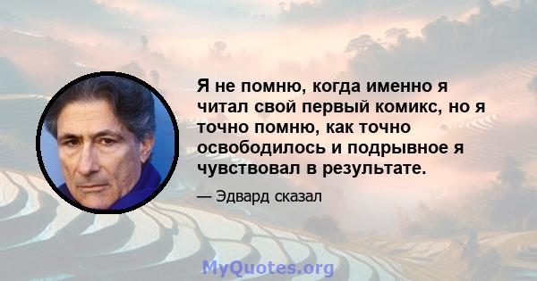 Я не помню, когда именно я читал свой первый комикс, но я точно помню, как точно освободилось и подрывное я чувствовал в результате.