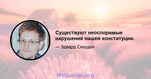 Существуют неоспоримые нарушения нашей конституции.