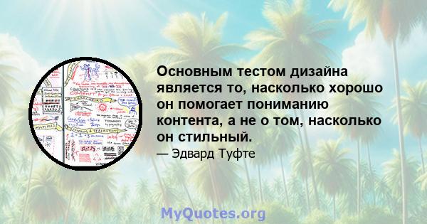 Основным тестом дизайна является то, насколько хорошо он помогает пониманию контента, а не о том, насколько он стильный.