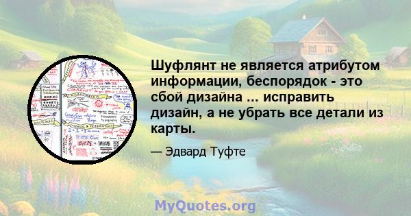 Шуфлянт не является атрибутом информации, беспорядок - это сбой дизайна ... исправить дизайн, а не убрать все детали из карты.