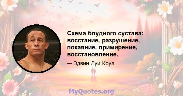 Схема блудного сустава: восстание, разрушение, покаяние, примирение, восстановление.