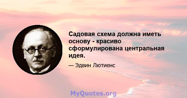 Садовая схема должна иметь основу - красиво сформулирована центральная идея.