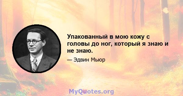 Упакованный в мою кожу с головы до ног, который я знаю и не знаю.