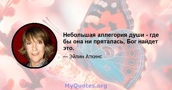 Небольшая аллегория души - где бы она ни пряталась, Бог найдет это.