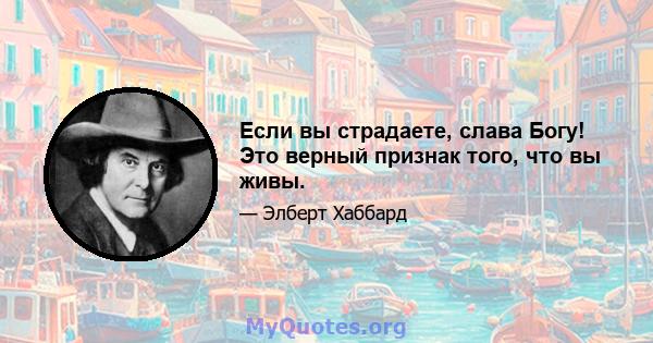 Если вы страдаете, слава Богу! Это верный признак того, что вы живы.